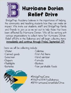 Hurricane Dorian Relief Drive